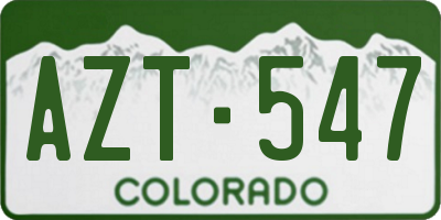 CO license plate AZT547