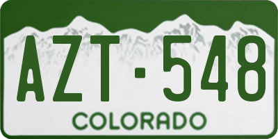 CO license plate AZT548