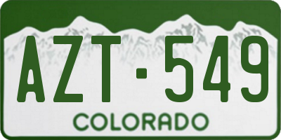 CO license plate AZT549