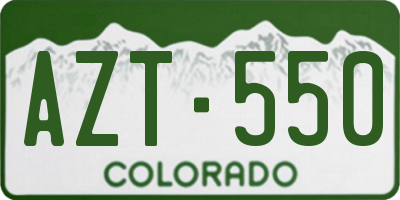 CO license plate AZT550