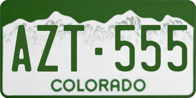 CO license plate AZT555