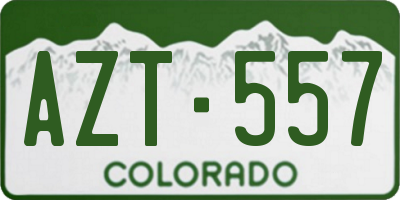 CO license plate AZT557