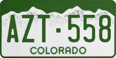 CO license plate AZT558