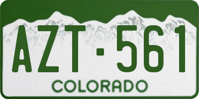 CO license plate AZT561