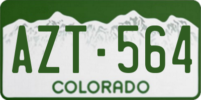 CO license plate AZT564