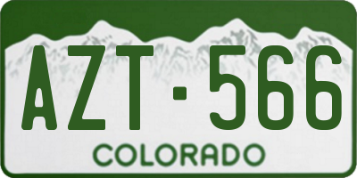 CO license plate AZT566