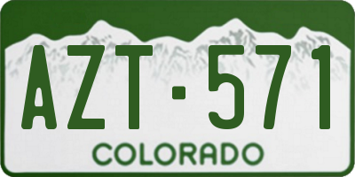 CO license plate AZT571