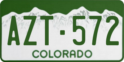 CO license plate AZT572