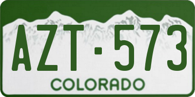 CO license plate AZT573