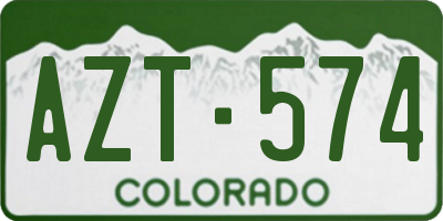 CO license plate AZT574