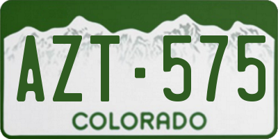 CO license plate AZT575