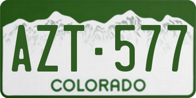 CO license plate AZT577