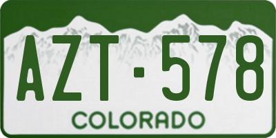 CO license plate AZT578