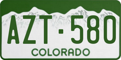 CO license plate AZT580