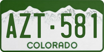 CO license plate AZT581