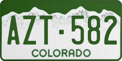 CO license plate AZT582