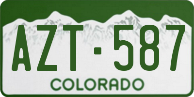 CO license plate AZT587