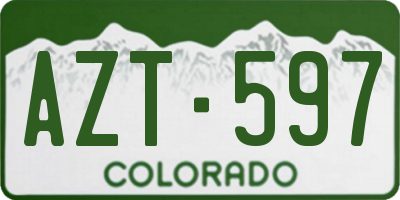 CO license plate AZT597