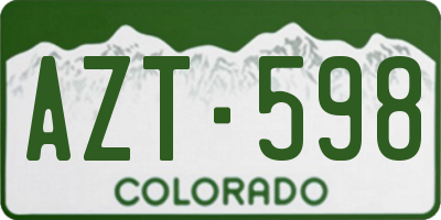 CO license plate AZT598