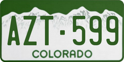 CO license plate AZT599