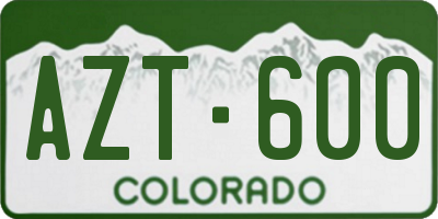 CO license plate AZT600