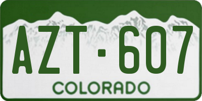 CO license plate AZT607