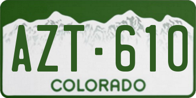 CO license plate AZT610