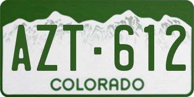 CO license plate AZT612