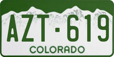 CO license plate AZT619