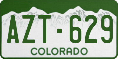 CO license plate AZT629