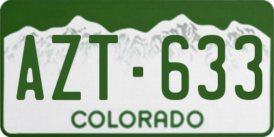 CO license plate AZT633