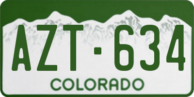 CO license plate AZT634