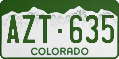 CO license plate AZT635
