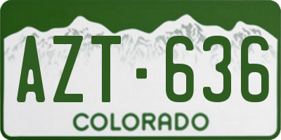 CO license plate AZT636