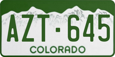 CO license plate AZT645