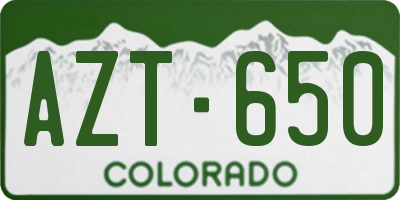 CO license plate AZT650