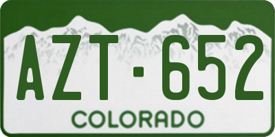 CO license plate AZT652