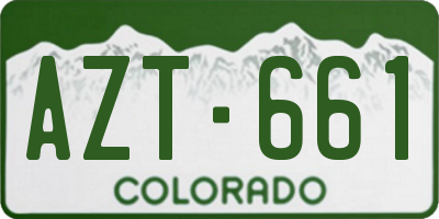 CO license plate AZT661