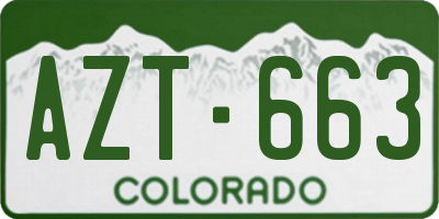 CO license plate AZT663