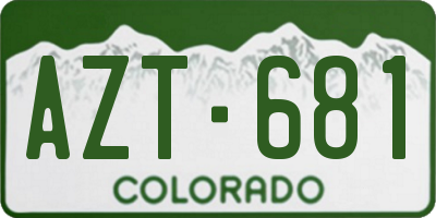 CO license plate AZT681