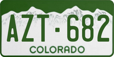 CO license plate AZT682
