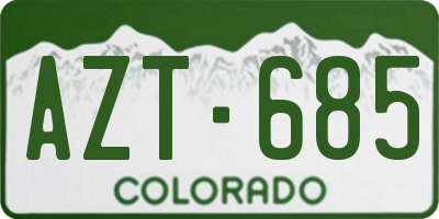 CO license plate AZT685