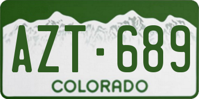 CO license plate AZT689