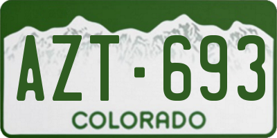 CO license plate AZT693