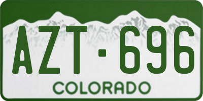 CO license plate AZT696