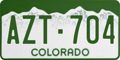 CO license plate AZT704