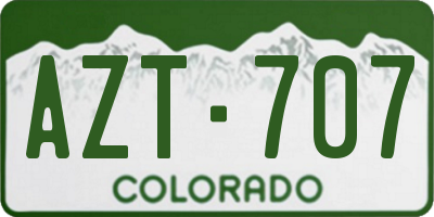 CO license plate AZT707