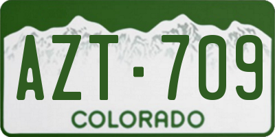 CO license plate AZT709