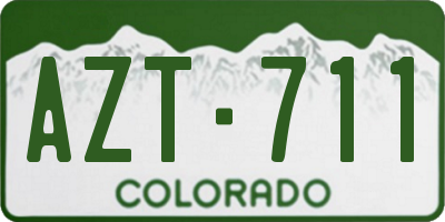 CO license plate AZT711