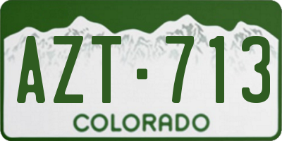 CO license plate AZT713